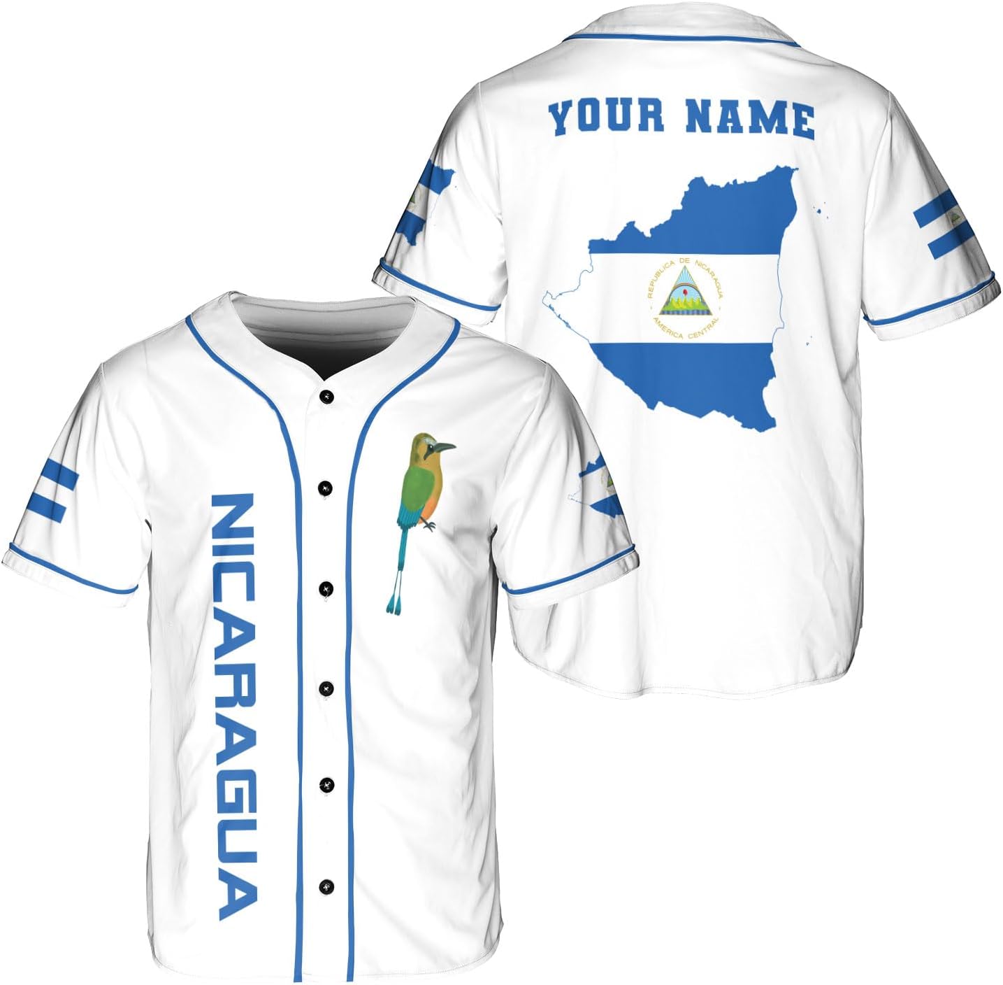 Podagree Personalized Nicaragua Baseball Jersey Shirt Name Nicaraguan Baseball Jersey for Men  Women Nicaraguan Camisas