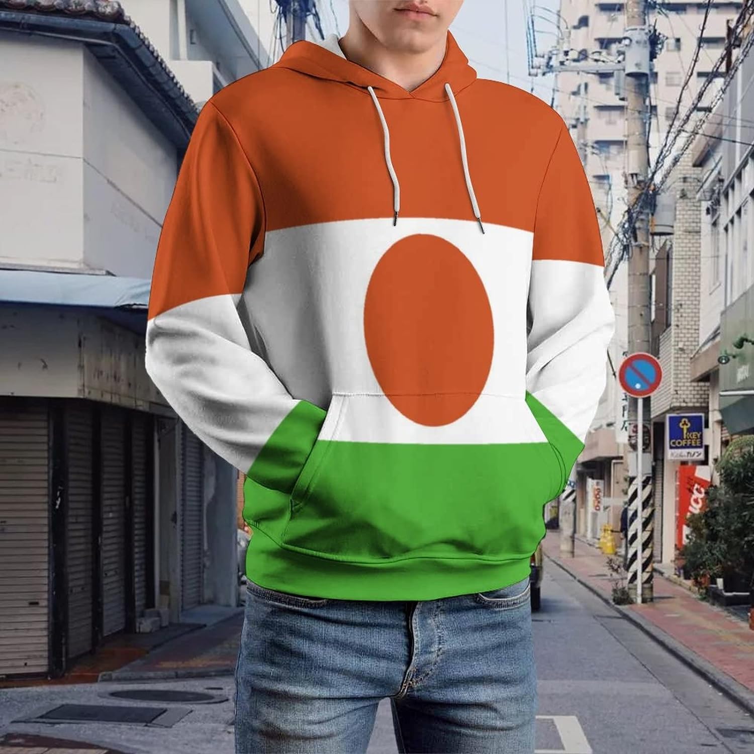 Womens Long Sleeve Romanian Flag 3D Horror Print Hoodie Spring And Autumn for Mens Tops