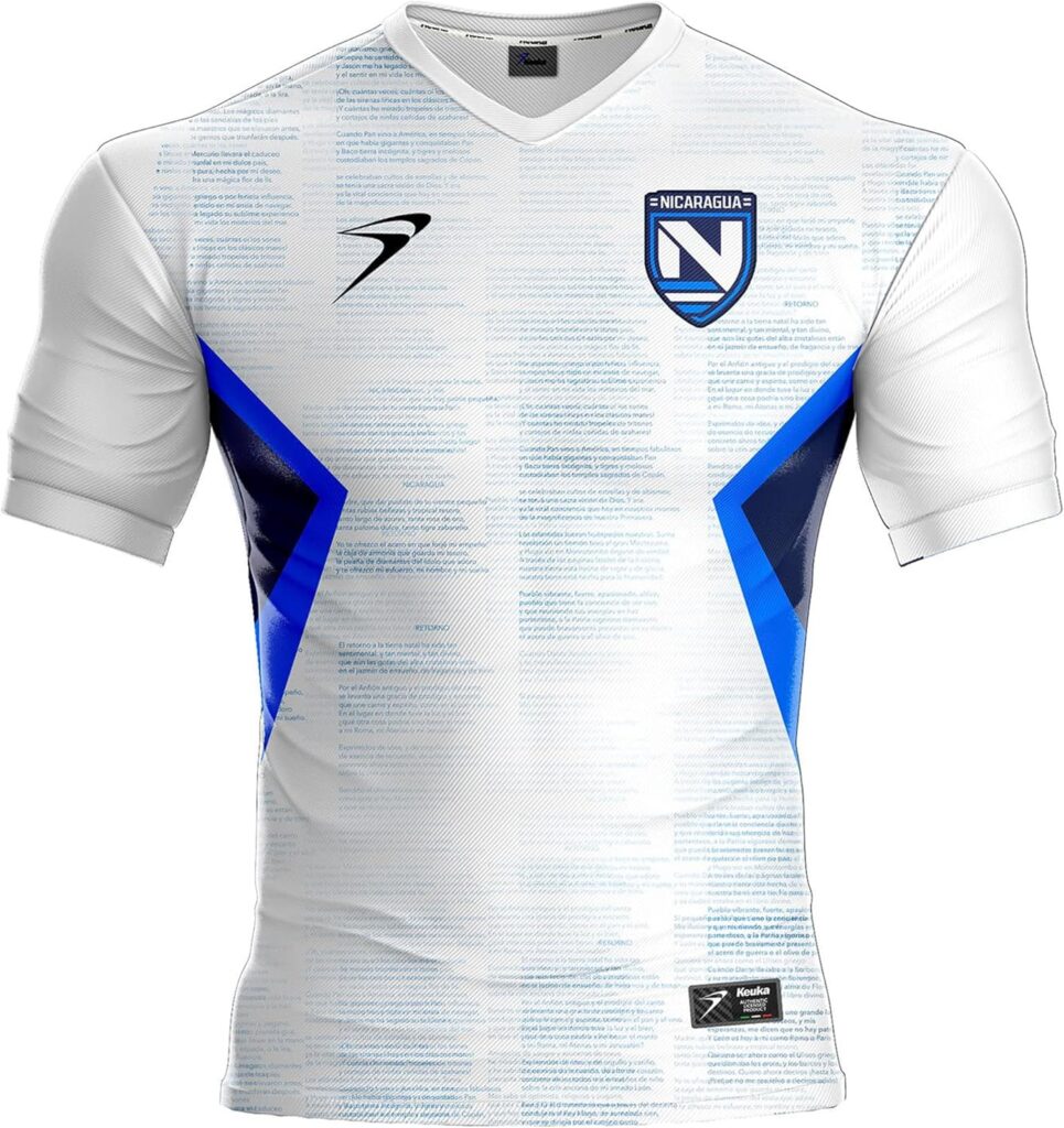 Nicaragua Mens Official Soccer Jersey Home Uniform White